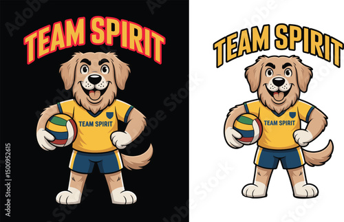 Golden retriever with volley ball