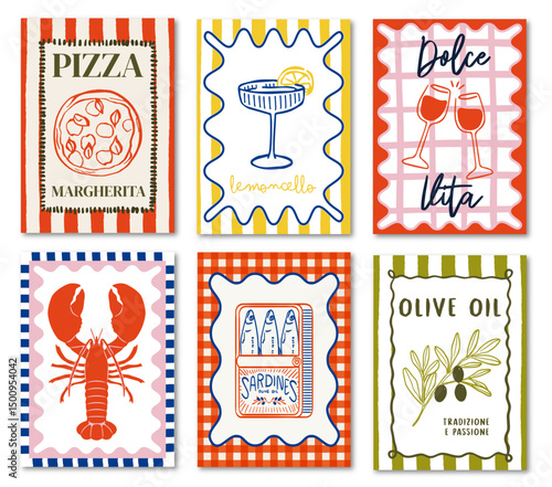SET OF DOLCE VITA FOOD POSTERS