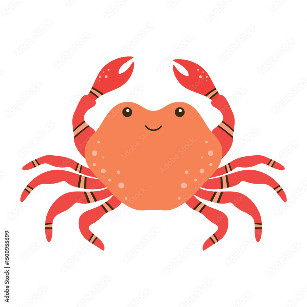 Fototapeta premium flat illustration with cute crab