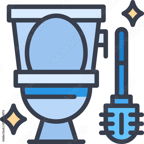 Toilet cleaning icon