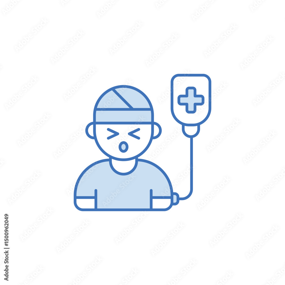Patient icon design with white background stock illustration Patient icon design with white background stock illustration