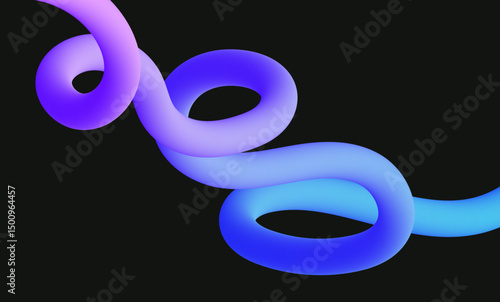 Dynamic abstract strokes with different colors and gradient effect. Abstract background with abstract fluid 3d curve line. Blue violet colors