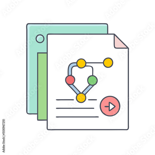 Social network game board with git commit icon