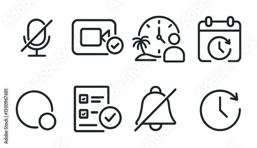 Minimalist icons for productivity and time management applications