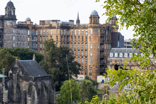 Glasgow cityscape in Scotland, where historic buildings meet modern architecture. The River Clyde flows through the heart of the city, crossed by iconic bridges and surrounded by vibrant urban life.