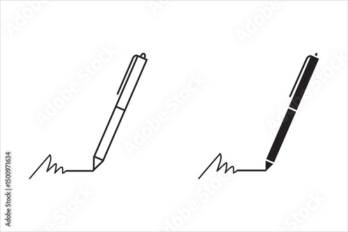  Drawing pen icon. Writing ink mark symbol. Writing pencil vector illustration. on white background