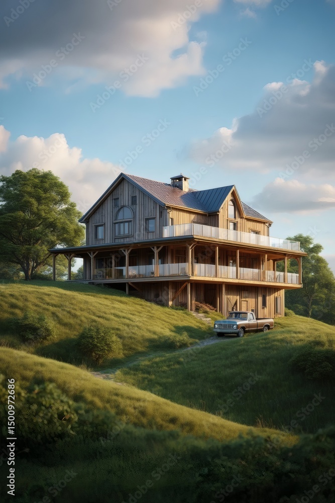 Luxury Wooden Farmhouse on a Hilltop Stunning Architectural Design & Breathtaking Views Luxury Wooden Farmhouse on a Hilltop Stunning Architectural Design & Breathtaking Views