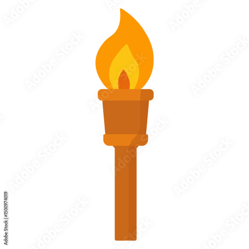 Torch Flame Icon – Flat Color Style