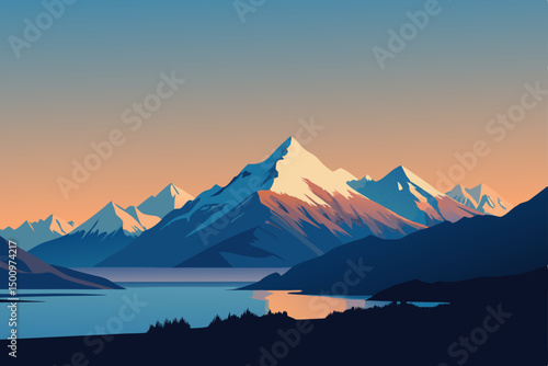 reverse aerial view of snow capped southern alps 