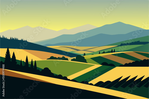reverse aerial view of sun drenched vineyards acro
