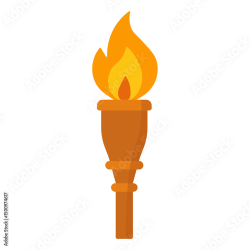 Torch Flame Icon – Flat Color Style
