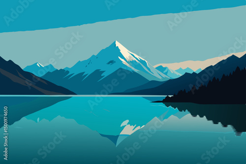 reverse aerial view of turquoise glacial waters 