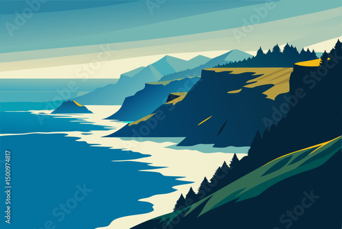 reverse aerial view of wild waves crashing against