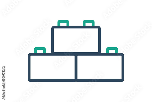 Building block icon. line icon style. icon related to brand foundation. business elements vector illustration