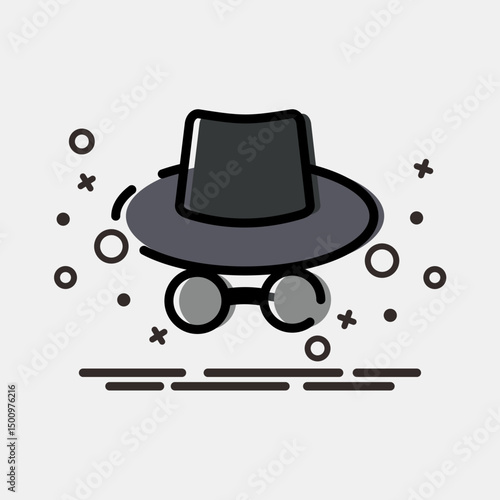 Icon incognito mode. Internet network elements. Icon in MBE style.