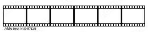 Long vector Film strip icon isolated on a transparent background. Pattern of photo film strip frame, Video Film strip roll, Vector illustration