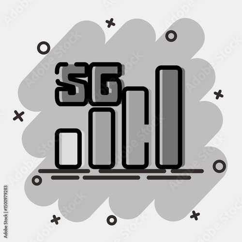 Icon 5g. Internet network elements. Icon in comic style.