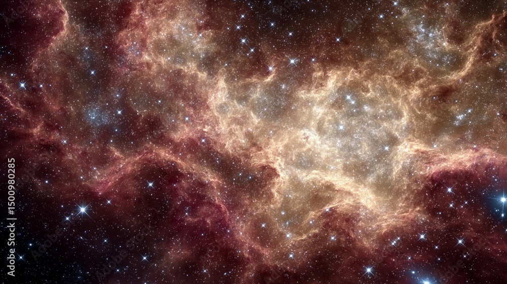 Obraz premium Cosmic Canvas: A breathtaking display of celestial phenomena, showcasing the vibrant colors and intricate formations of a nebula in deep space, a reminder of the universe's vastness and beauty.
