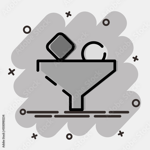Icon filter. Internet network elements. Icon in comic style.