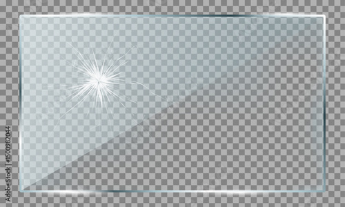 Realistic set of glass cracks isolated on transparent background. Vector illustration of broken window, monitor display, gadget screen, car windshield, gunshot effect. Accident design elements