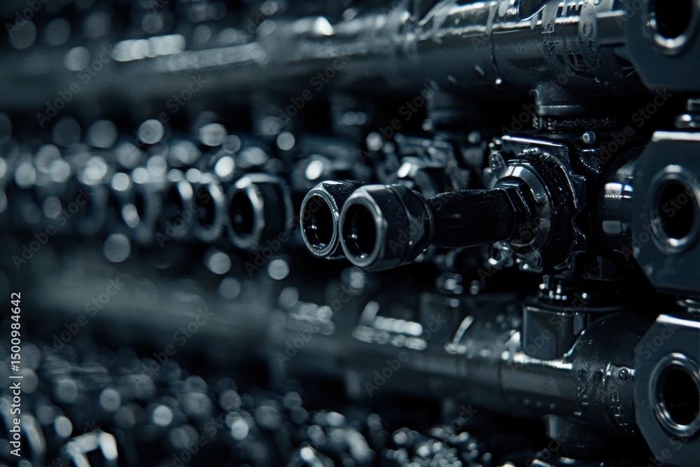 Obraz premium Complejidad Mecánica: Conectores y Engranajes