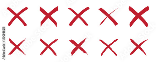 red cross icon set isolated vector illustration