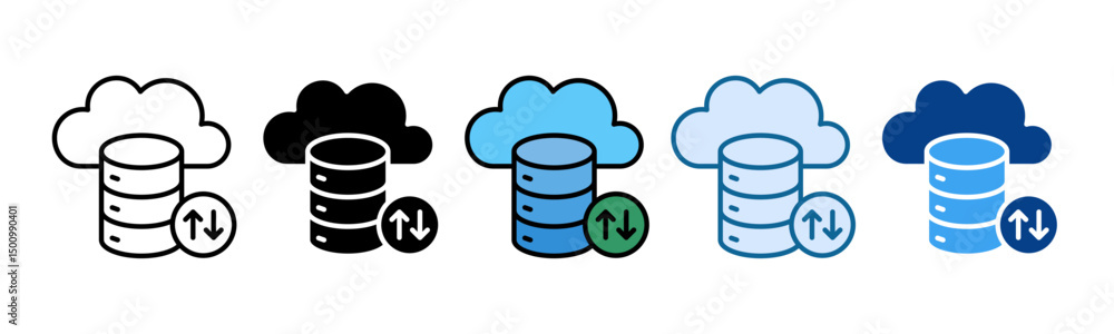 Cloud Storage Icon Set Multiple Style Collection Cloud Storage Icon Set Multiple Style Collection