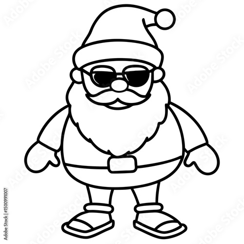 Cool Santa in Shades & Flip-Flops – Vector on White