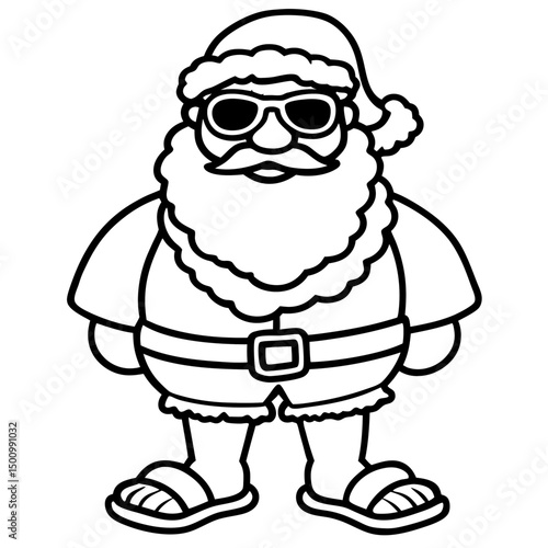 Cool Santa in Shades & Flip-Flops – Vector on White