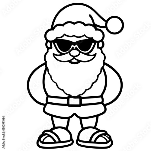 Cool Santa in Shades & Flip-Flops – Vector on White