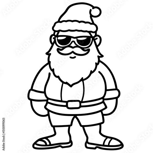 Cool Santa in Shades & Flip-Flops – Vector on White