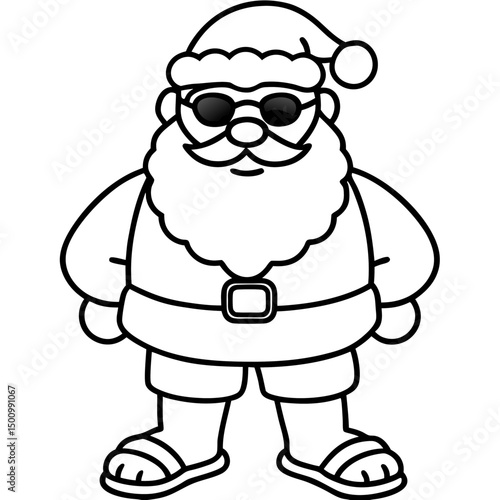 Cool Santa in Shades & Flip-Flops – Vector on White