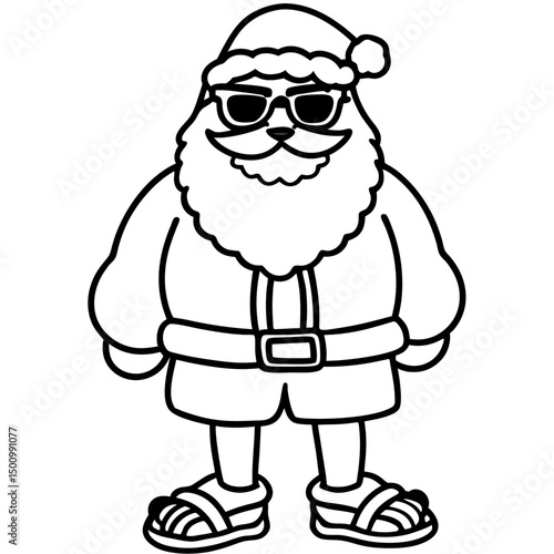 Cool Santa in Shades & Flip-Flops – Vector on White