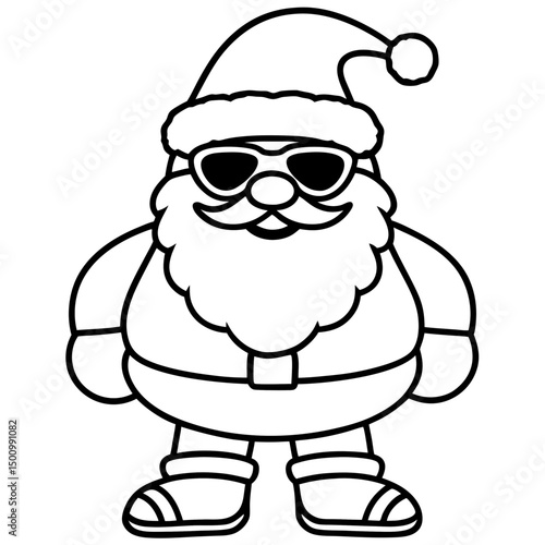 Cool Santa in Shades & Flip-Flops – Vector on White