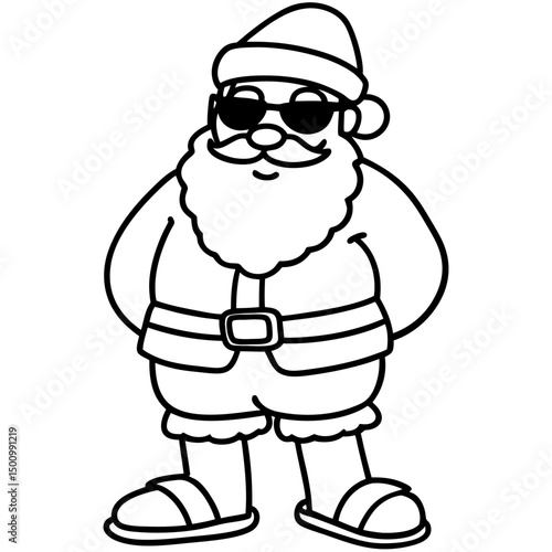 Cool Santa in Shades & Flip-Flops – Vector on White