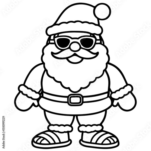 Cool Santa in Shades & Flip-Flops – Vector on White