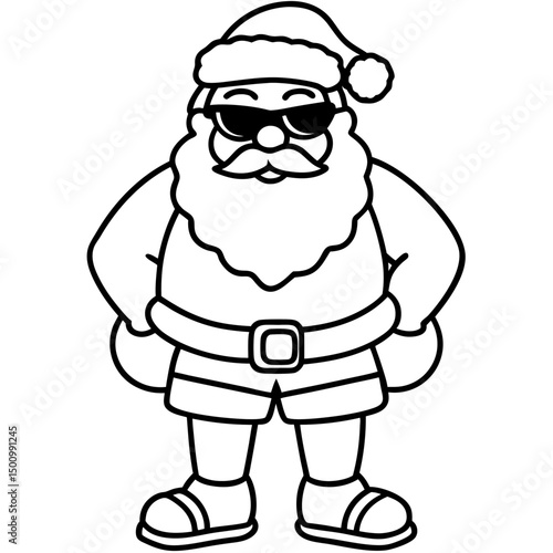 Cool Santa in Shades & Flip-Flops – Vector on White