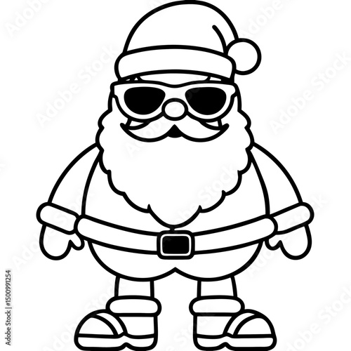 Cool Santa in Shades & Flip-Flops – Vector on White
