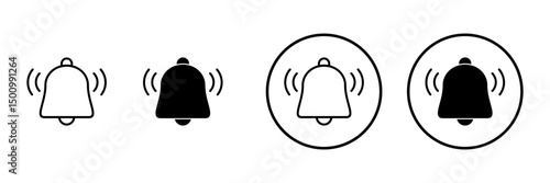 Bell icon vector. Notification sign and symbol for web site design