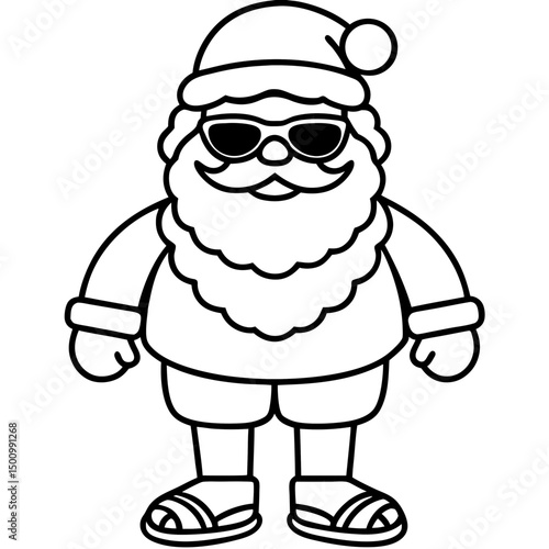 Cool Santa in Shades & Flip-Flops – Vector on White