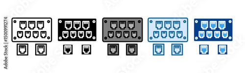 Patch Panel Icon Set Multiple Style Collection