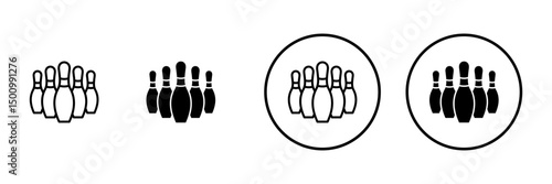 Bowling icon vector. bowling ball and pin sign and symbol.