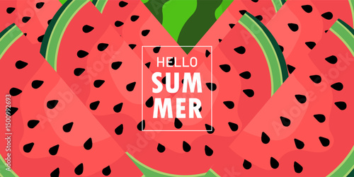 set of summer fruit in abstract poster, card, banner design, realistic juice pattern seamless background with fruits, lemon, watermelon, kiwi, cover template for brochure, flyer, and  restaurant use.