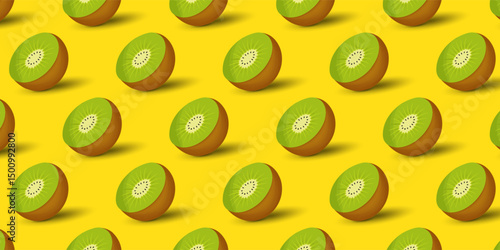 set of summer fruit in abstract poster, card, banner design, realistic juice pattern seamless background with fruits, lemon, watermelon, kiwi, cover template for brochure, flyer, and  restaurant use.