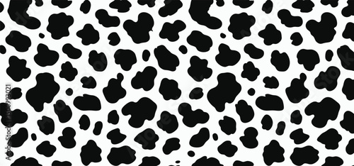 Black and white leopard skin fur texture or leopard print pattern vector background