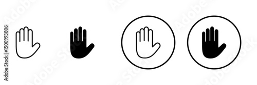 Hand icon vector. hand sign and symbol. palm
