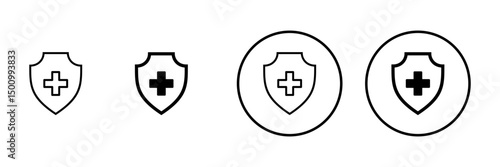 Health insurance icon vector. Insurance health document sign and symbol
