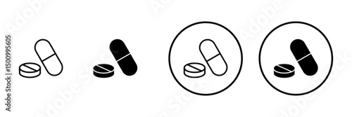 Pills icon vector. capsule icon. Drug sign and symbol