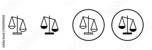 Scales icon vector. Law scale icon. Justice sign and symbol