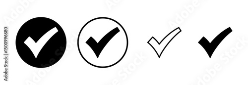 Check mark icon logo design. Tick mark sign and symbol
